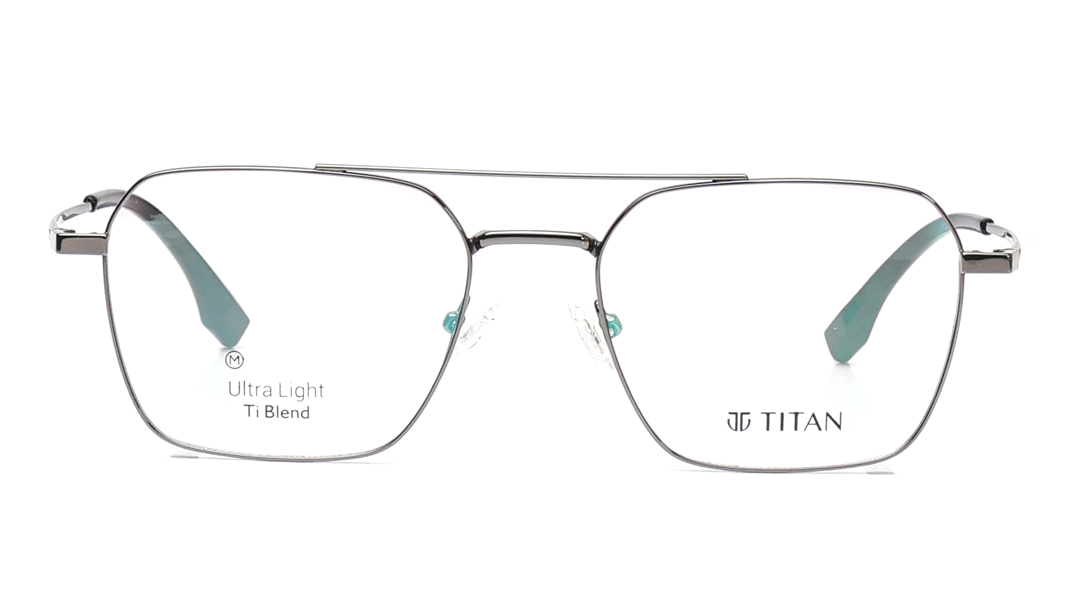Image 1 of Gun Metal Navigator Eyeglasses for Men from Titan Available at Titan Eye+