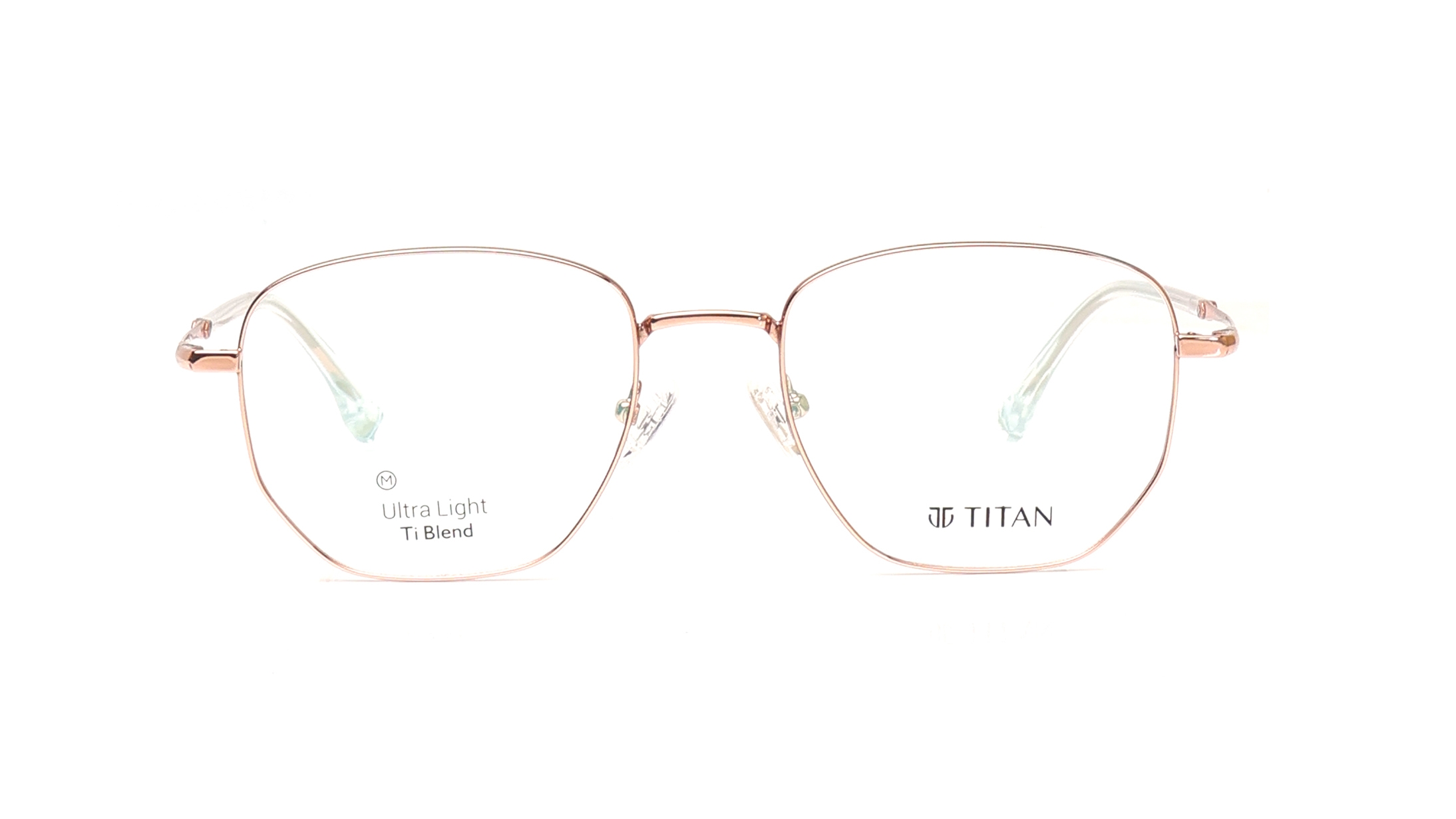 Image 1 of Rose Gold Square Eyeglasses for Men and Women from Titan Available at Titan Eye+