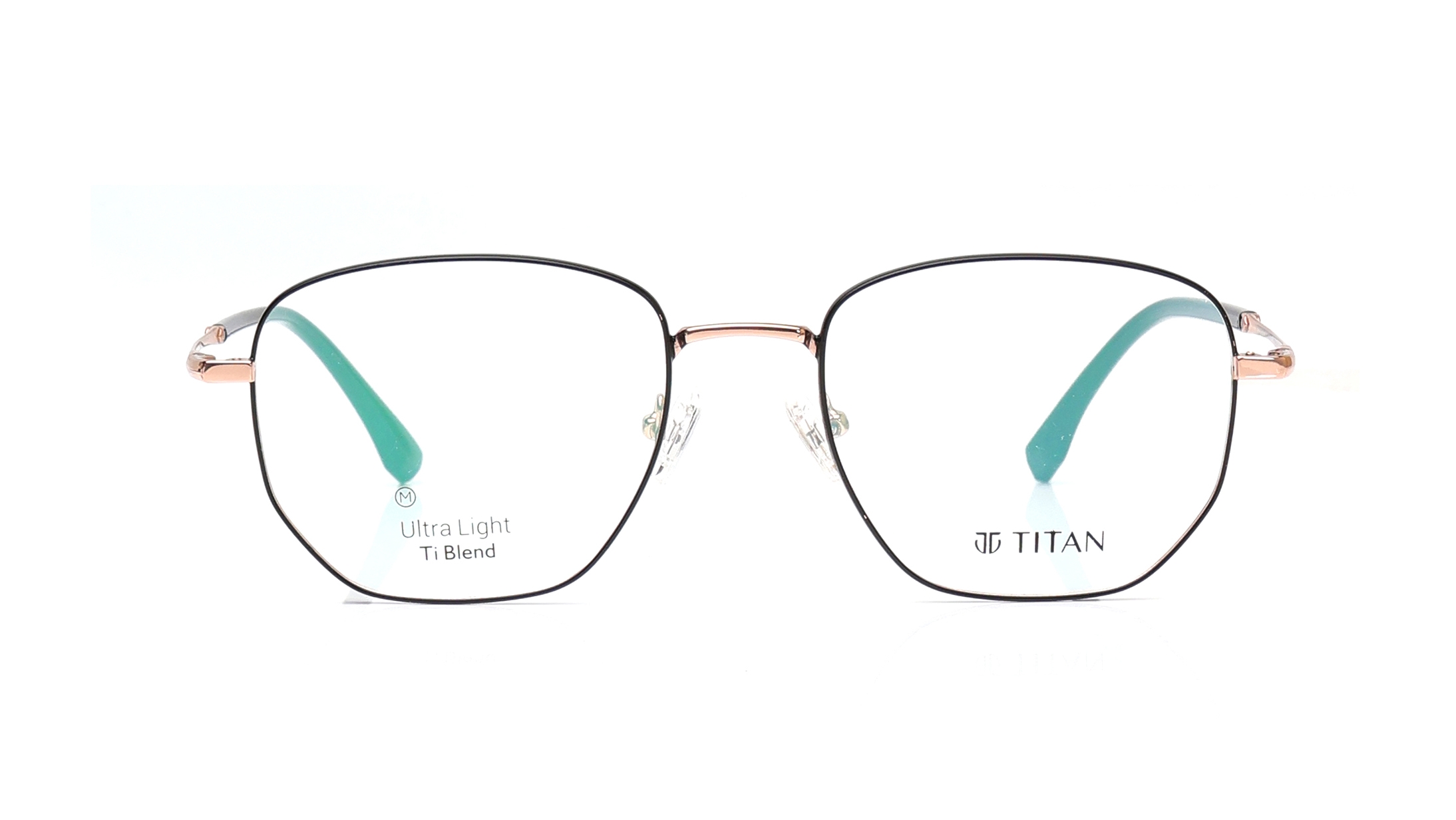 Image 1 of Black Square Eyeglasses for Men and Women from Titan Available at Titan Eye+