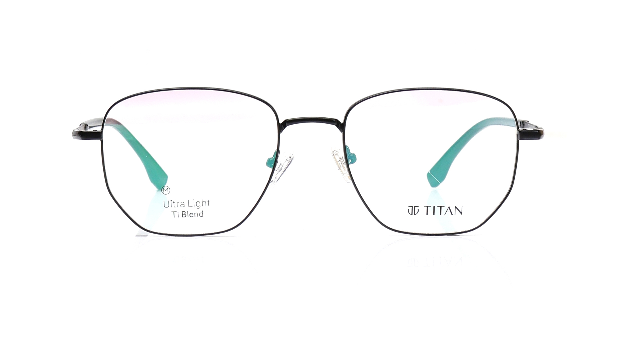 Image 1 of Black Square Eyeglasses for Men and Women from Titan Available at Titan Eye+