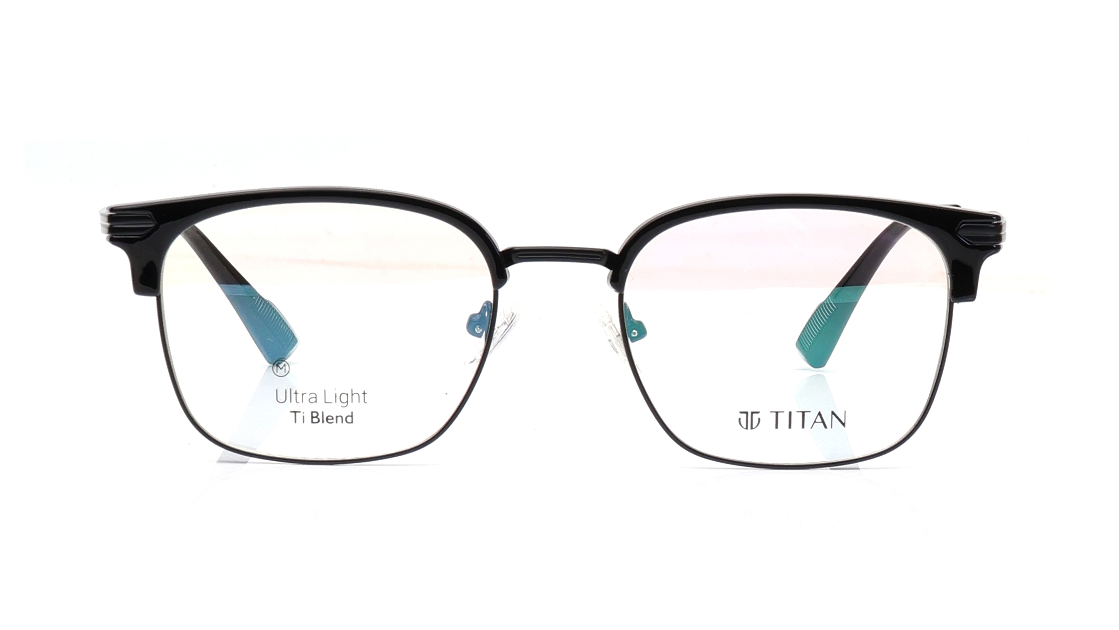 Image 1 of Black Clubmaster Eyeglasses for Men from Titan Available at Titan Eye+