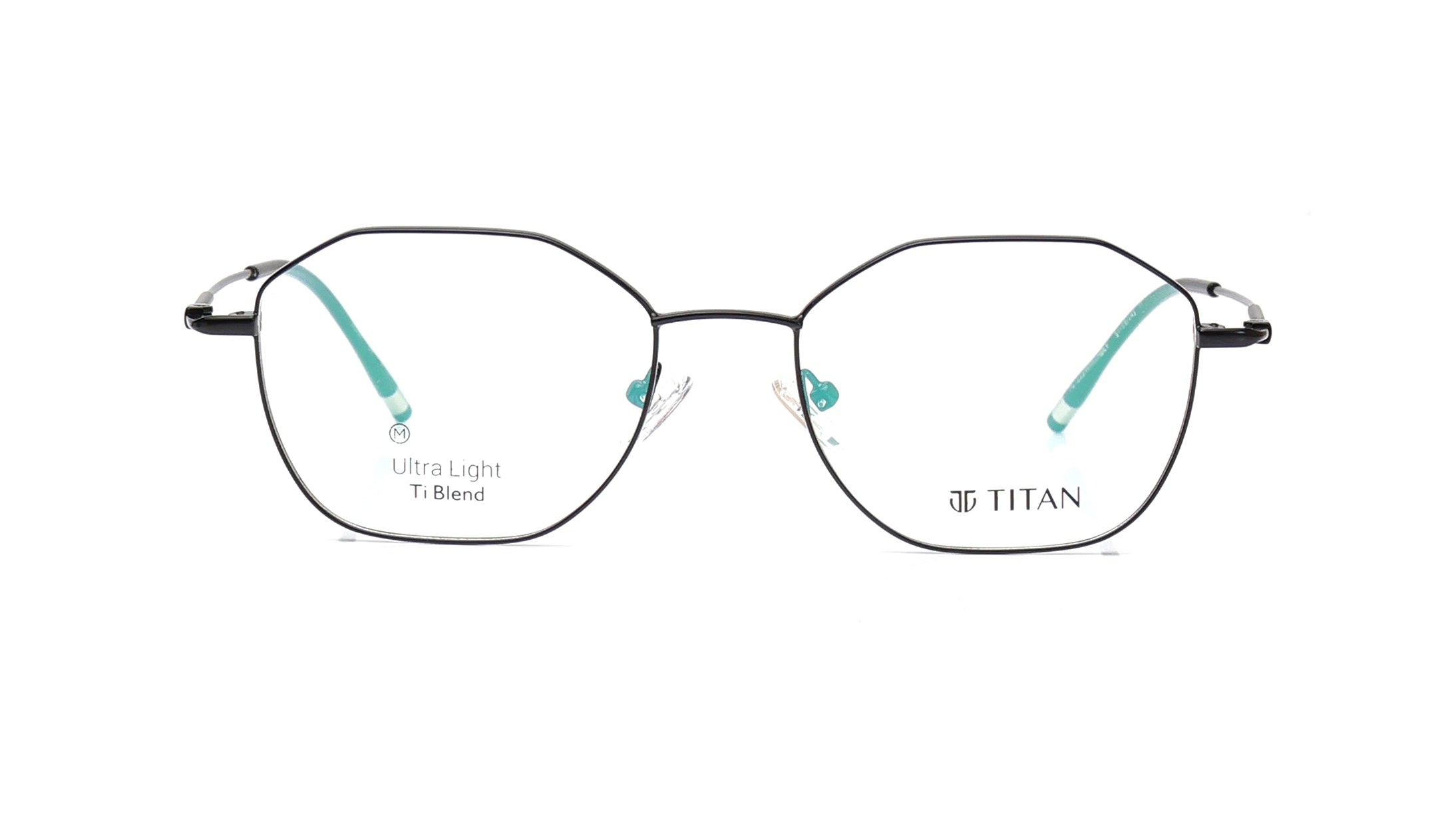 Image 1 of Black Geometric Eyeglasses for Women from Titan Available at Titan Eye+