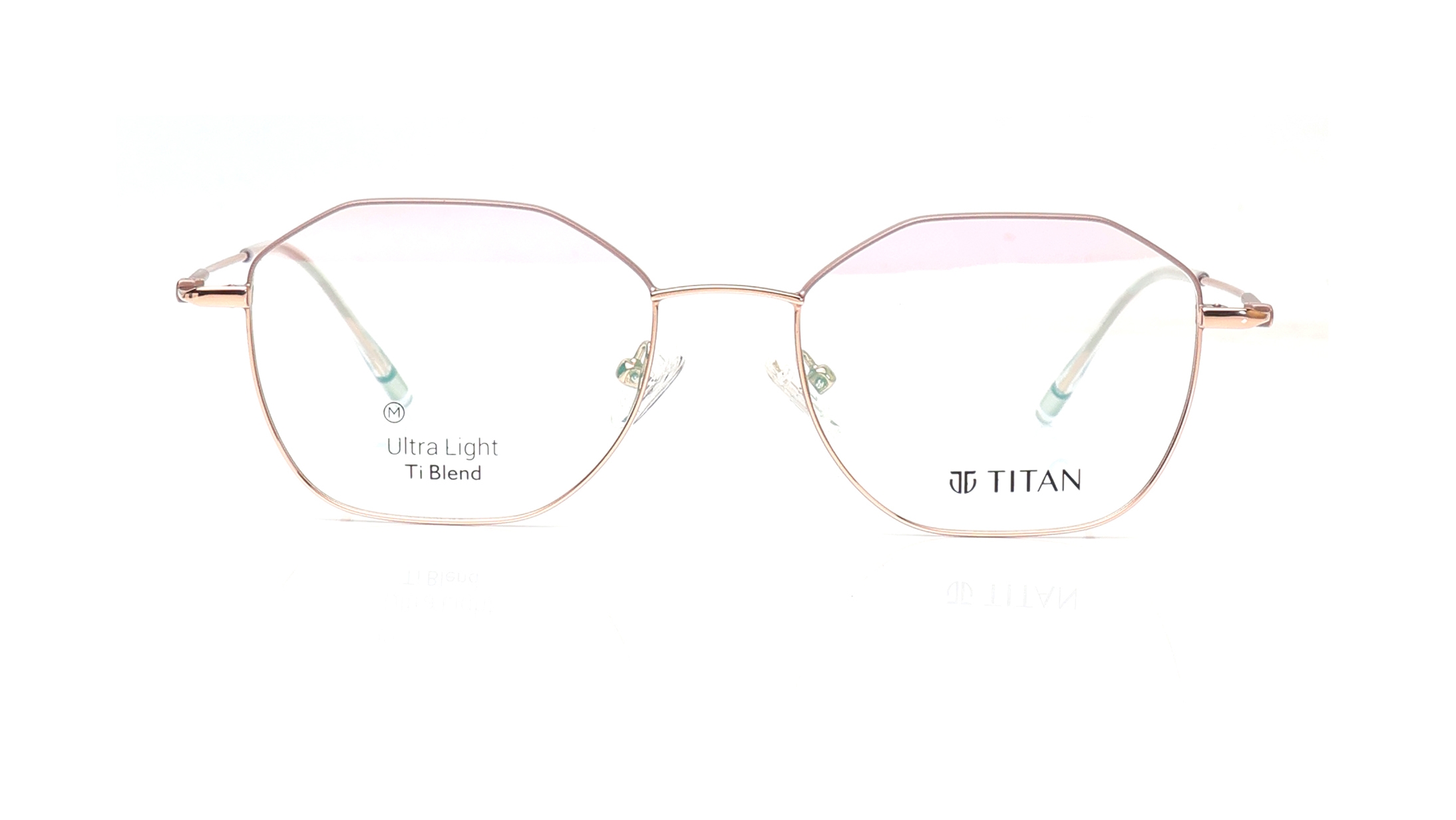 Image 1 of Rose Gold Geometric Eyeglasses for Women from Titan Available at Titan Eye+