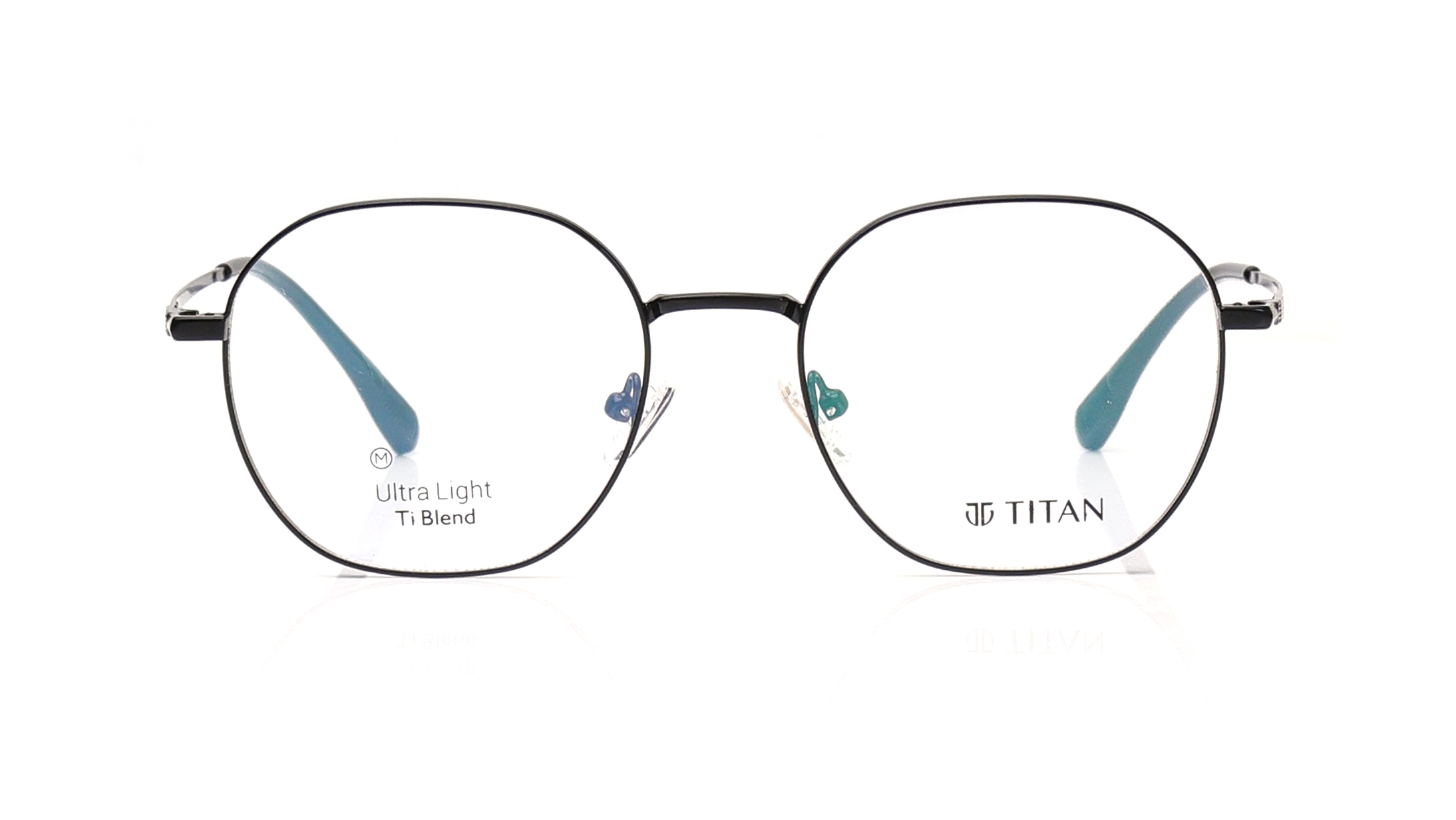 Image 1 of Black Round Eyeglasses for Men and Women from Titan Available at Titan Eye+