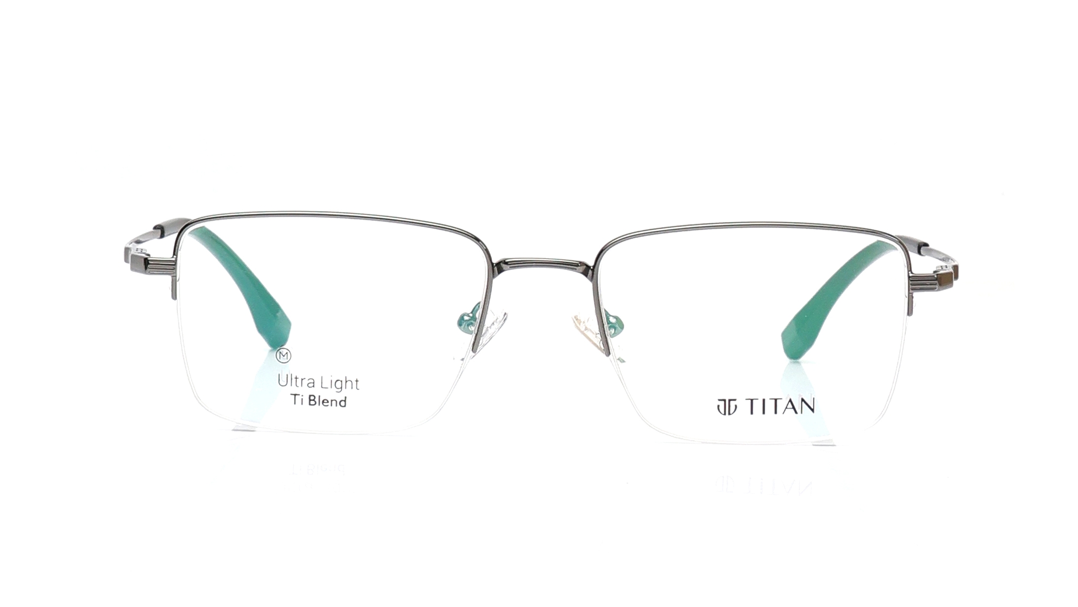 Image 1 of Gun Metal Rectangle Eyeglasses for Men and Women from Titan Available at Titan Eye+