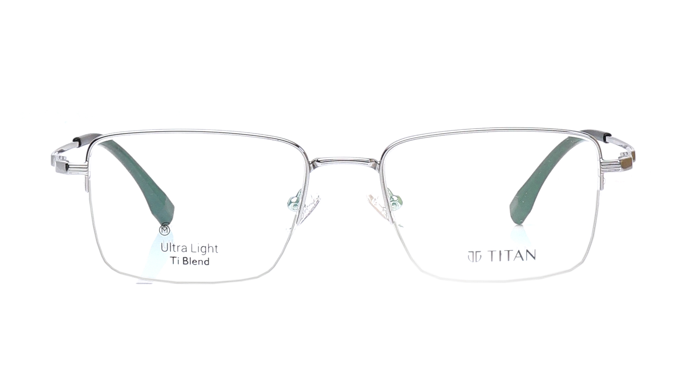Image 1 of Silver Rectangle Eyeglasses for Men and Women from Titan Available at Titan Eye+