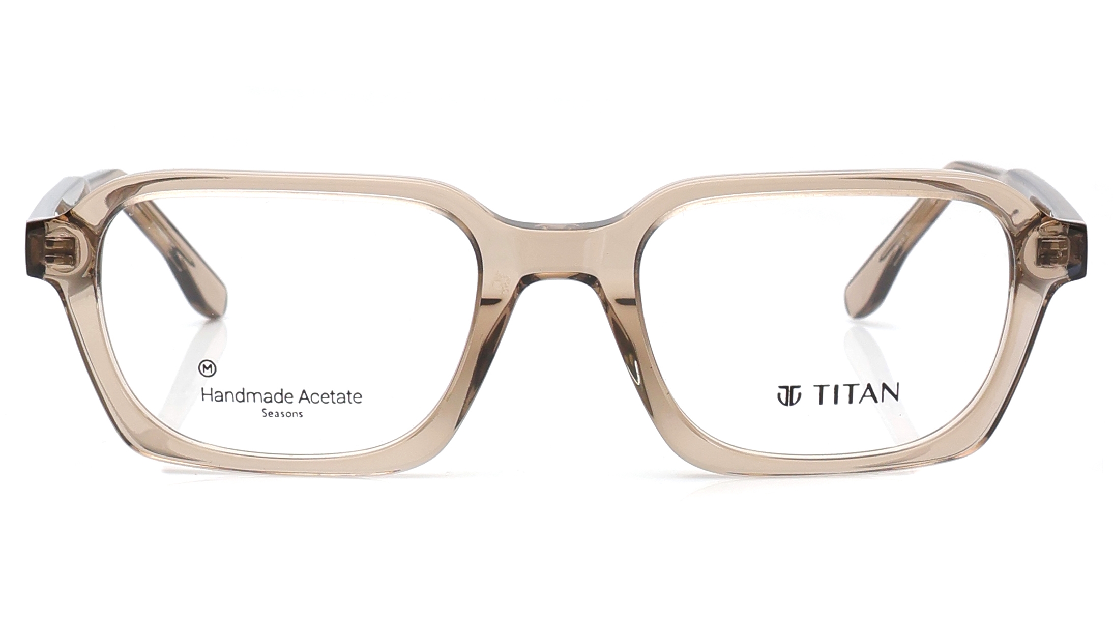 Image 1 of Brown Rectangle Eyeglasses for Men from Titan Available at Titan Eye+
