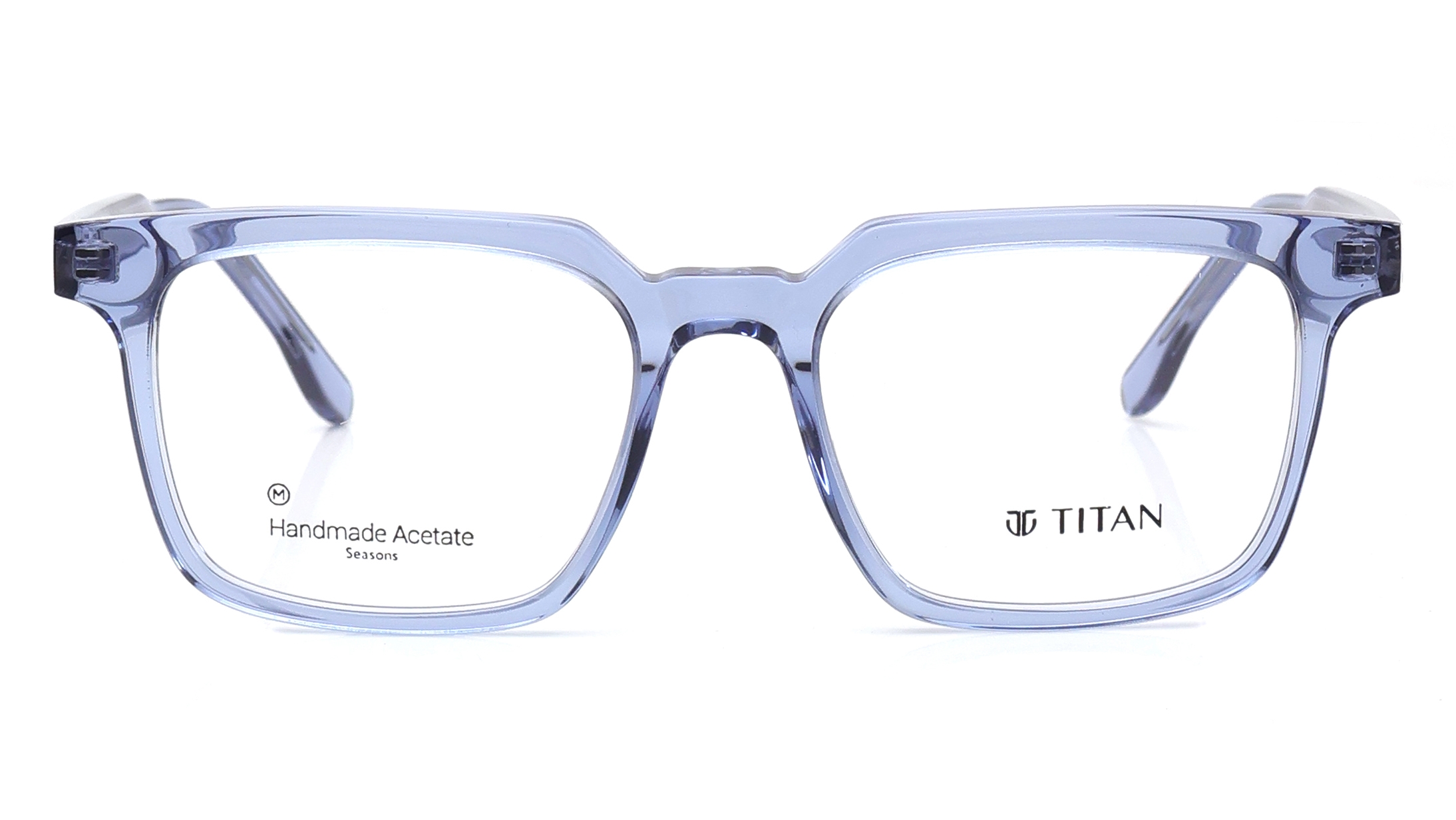 Image 1 of Blue Rectangle Eyeglasses for Men and Women from Titan Available at Titan Eye+