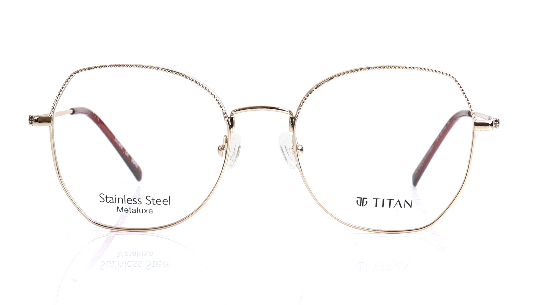 Image 1 of Black Geometric Eyeglasses for Men and Women from Titan Available at Titan Eye+