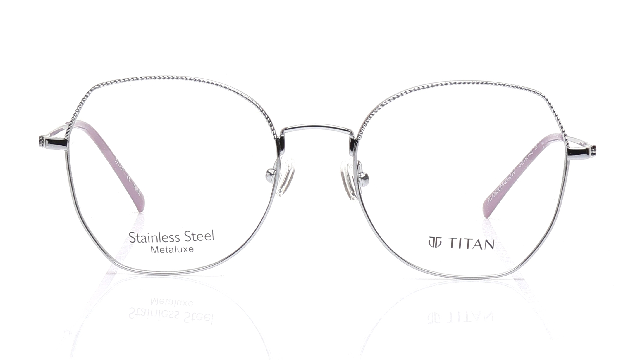 Image 1 of Burgundy Geometric Eyeglasses for Men and Women from Titan Available at Titan Eye+