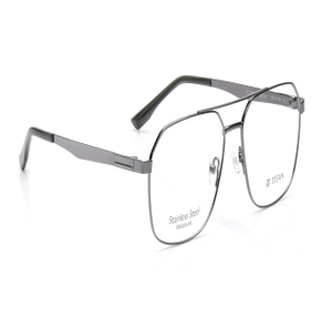 Image 2 of Gun Metal Navigator Eyeglasses for Men from Titan Available at Titan Eye+