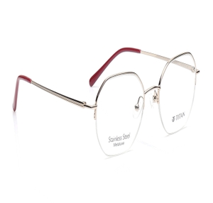 Image 2 of Gold Geometric Eyeglasses for Men and Women from Titan Available at Titan Eye+