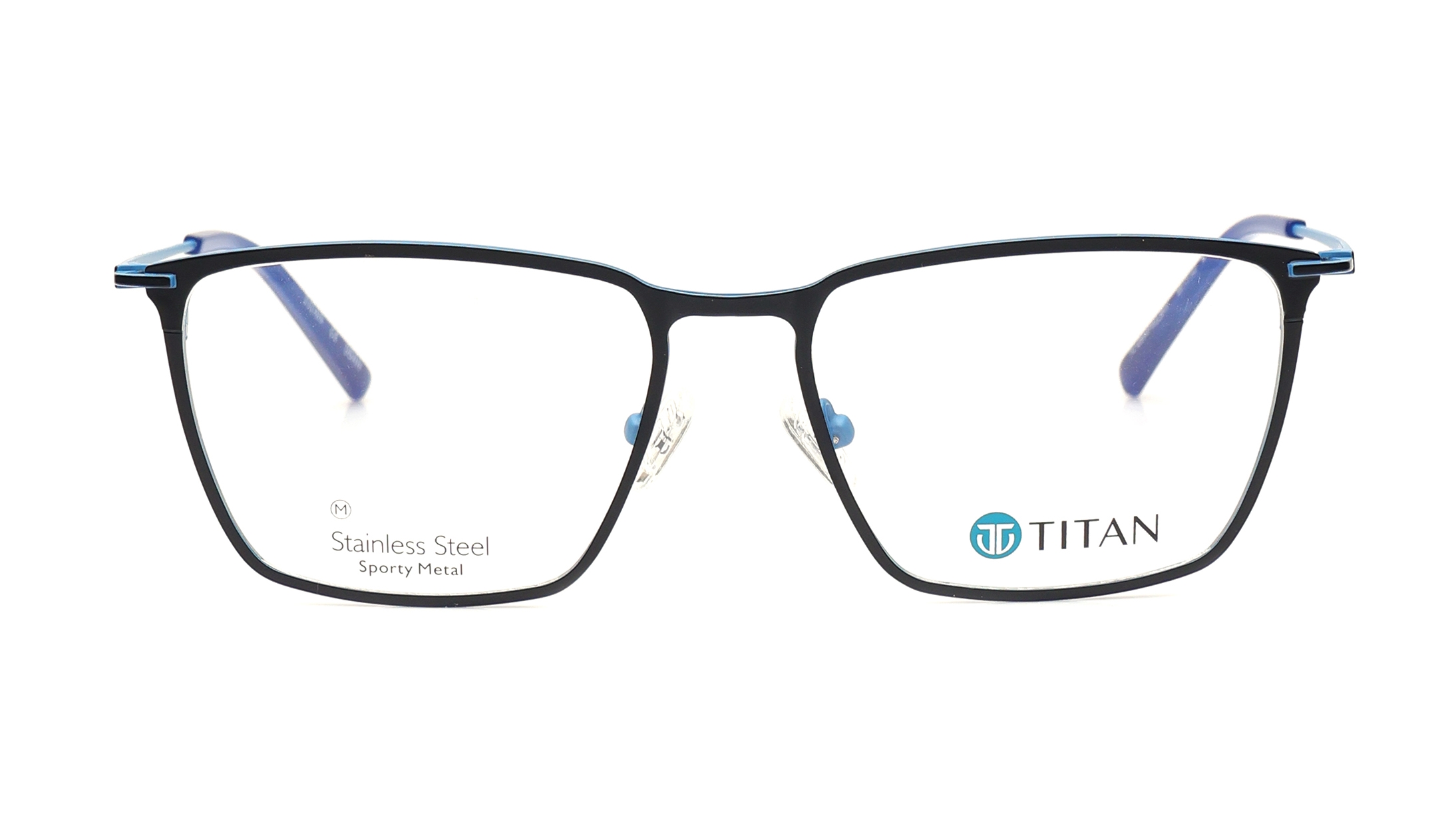 Image 1 of Black Square Eyeglasses for Men from Titan Available at Titan Eye+