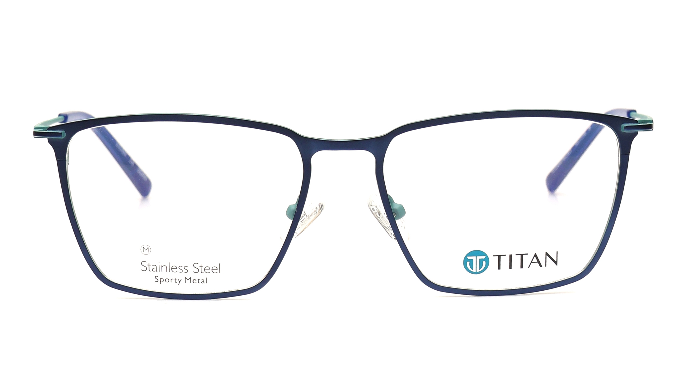 Image 1 of Blue Square Eyeglasses for Men from Titan Available at Titan Eye+