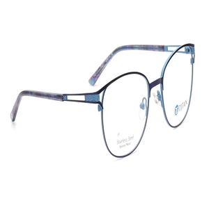 Image 2 of Blue Round Eyeglasses for Women from Titan Available at Titan Eye+