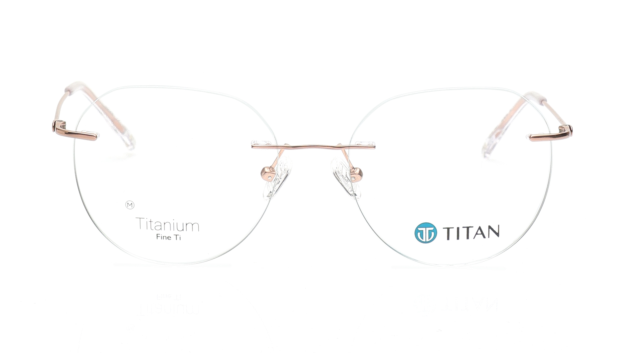 Image 1 of Gold Round Eyeglasses for Women from Titan Available at Titan Eye+