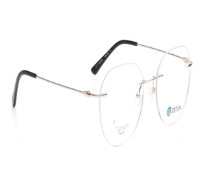 Image 2 of Gold Round Eyeglasses for Women from Titan Available at Titan Eye+
