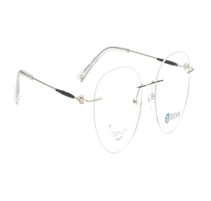 Image 2 of Gold Round Eyeglasses for Women from Titan Available at Titan Eye+