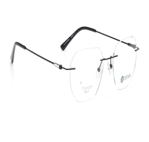 Image 2 of Black Geometric Eyeglasses for Men and Women from Titan Available at Titan Eye+