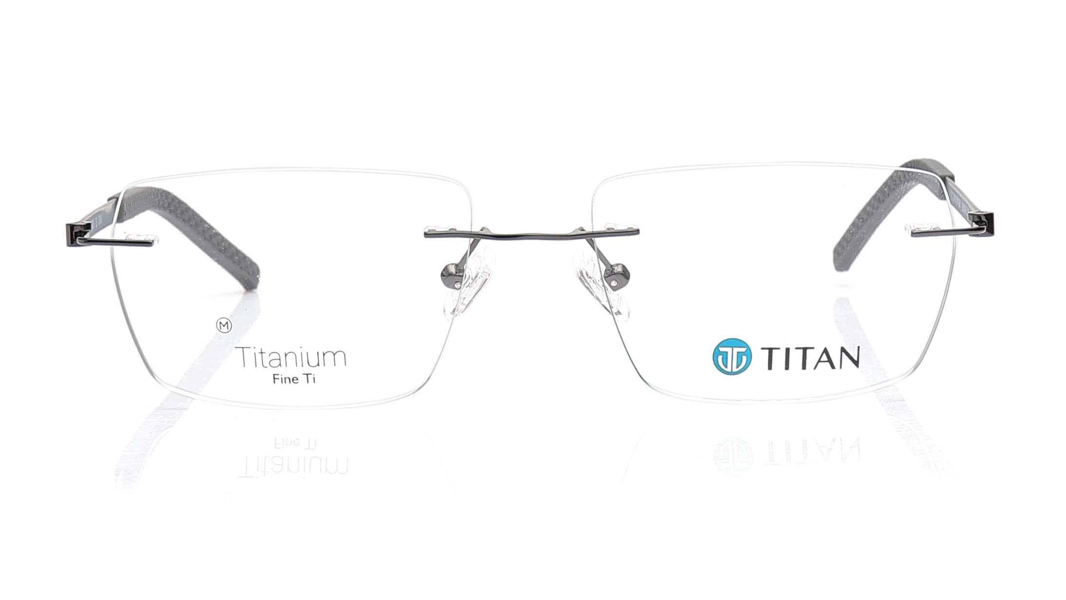Image 1 of Black Rectangle Eyeglasses for Men from Titan Available at Titan Eye+