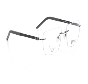 Image 2 of Black Rectangle Eyeglasses for Men from Titan Available at Titan Eye+