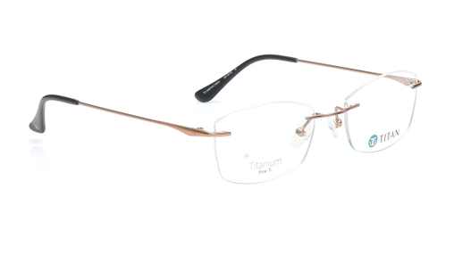 Image 2 of Bronze Rectangle Eyeglasses for Men from Titan Available at Titan Eye+