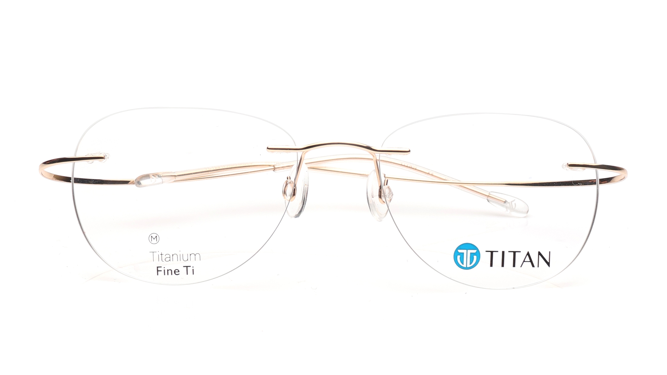 Image 1 of Gold Oval Eyeglasses for Women from Titan Available at Titan Eye+