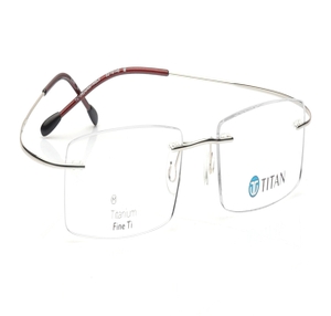 Image 2 of Silver rectangle Eyeglasses for Men from Titan Available at Titan Eye+