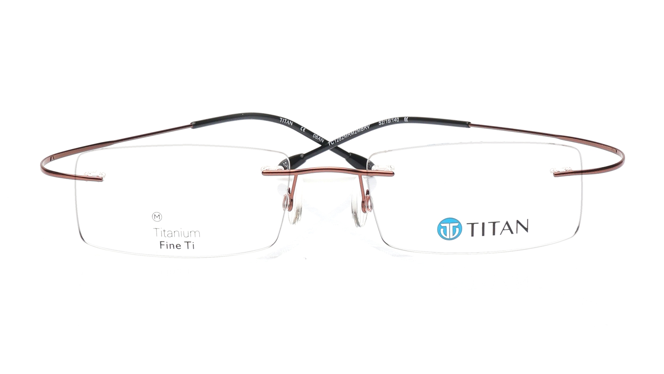 Image 1 of Brown rectangle Eyeglasses for Men from Titan Available at Titan Eye+