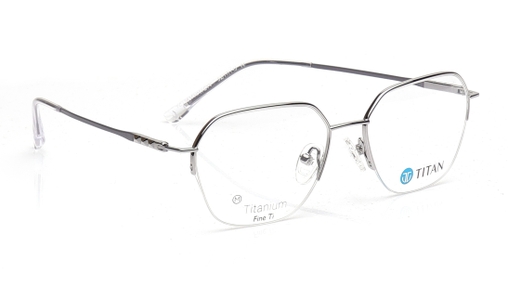 Image 2 of Gun Metal Geometric Eyeglasses for Women from Titan Available at Titan Eye+