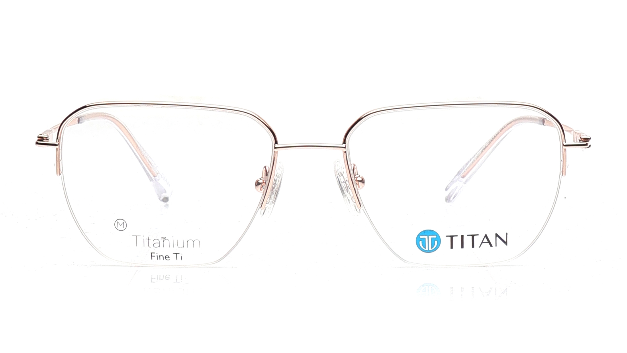 Image 1 of Rose Gold Square Eyeglasses for Women from Titan Available at Titan Eye+