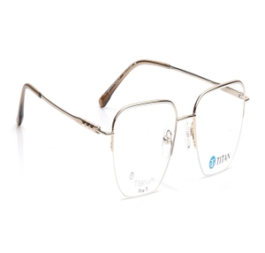 Image 2 of Gold Square Eyeglasses for Women from Titan Available at Titan Eye+