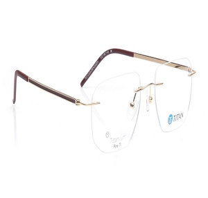 Image 2 of Gold Square Eyeglasses for Men and Women from Titan Available at Titan Eye+