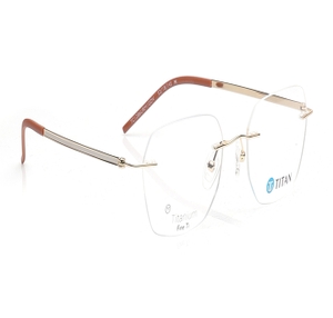 Image 2 of Gold Geometric Eyeglasses for Men and Women from Titan Available at Titan Eye+