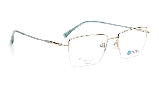 Image 2 of Gold Rectangle Eyeglasses for Men and Women from Titan Available at Titan Eye+