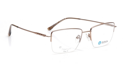 Image 2 of Gold Rectangle Eyeglasses for Men and Women from Titan Available at Titan Eye+