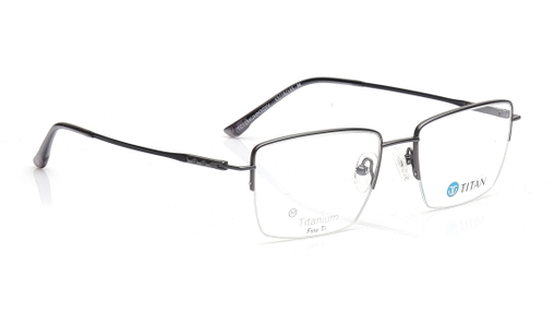 Image 2 of Gun Metal Rectangle Eyeglasses for Men and Women from Titan Available at Titan Eye+