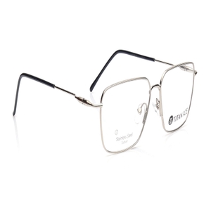 Image 2 of Silver Square Eyeglasses for Men from Ace by Titan Available at Titan Eye+