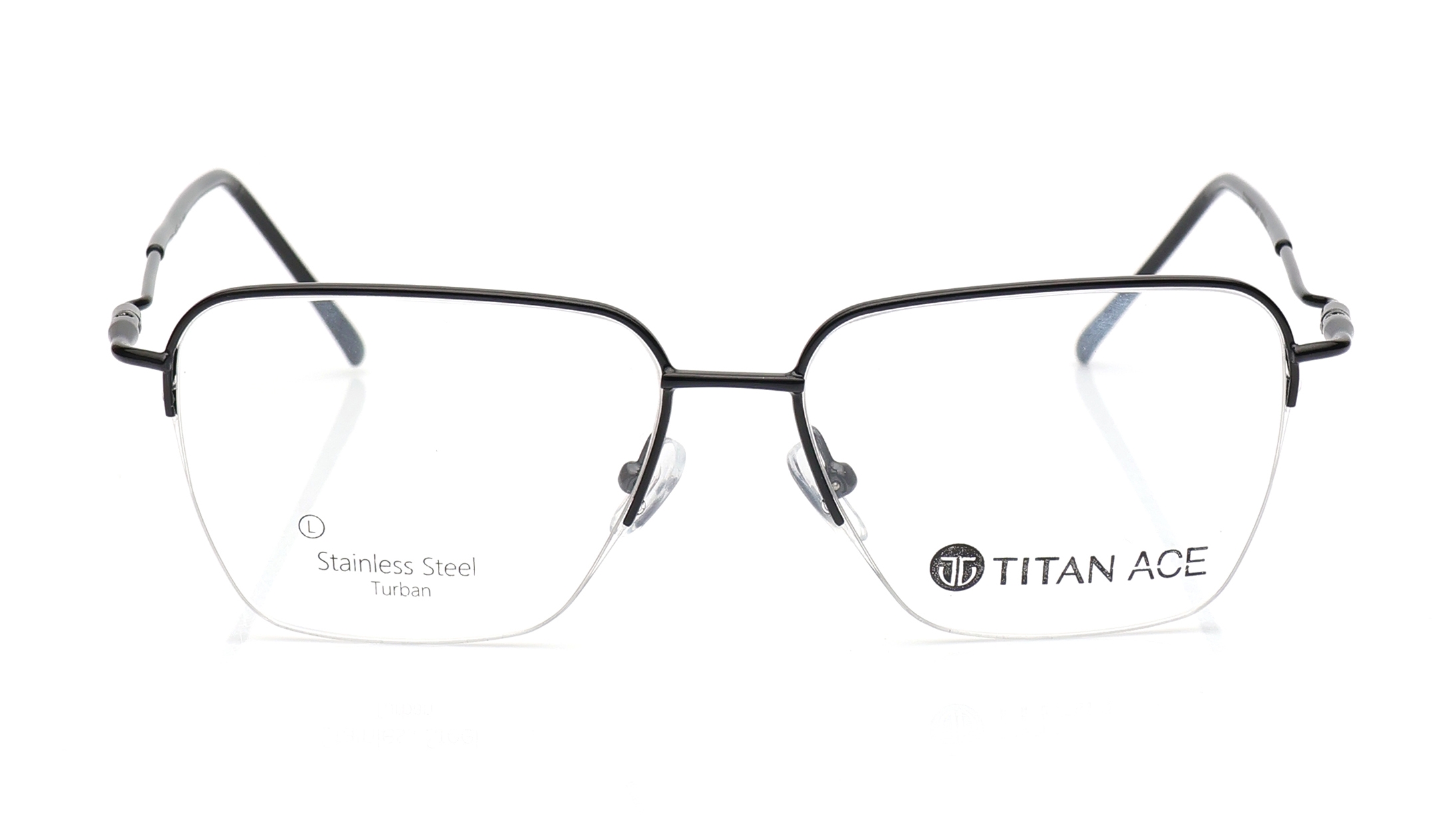 Image 1 of Black Square Eyeglasses for Men from Ace by Titan Available at Titan Eye+