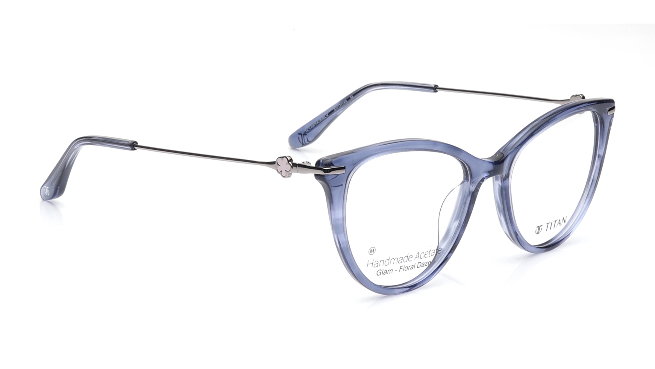 Image 1 of Blue CatEye Eyeglasses for Women from Titan Available at Titan Eye+