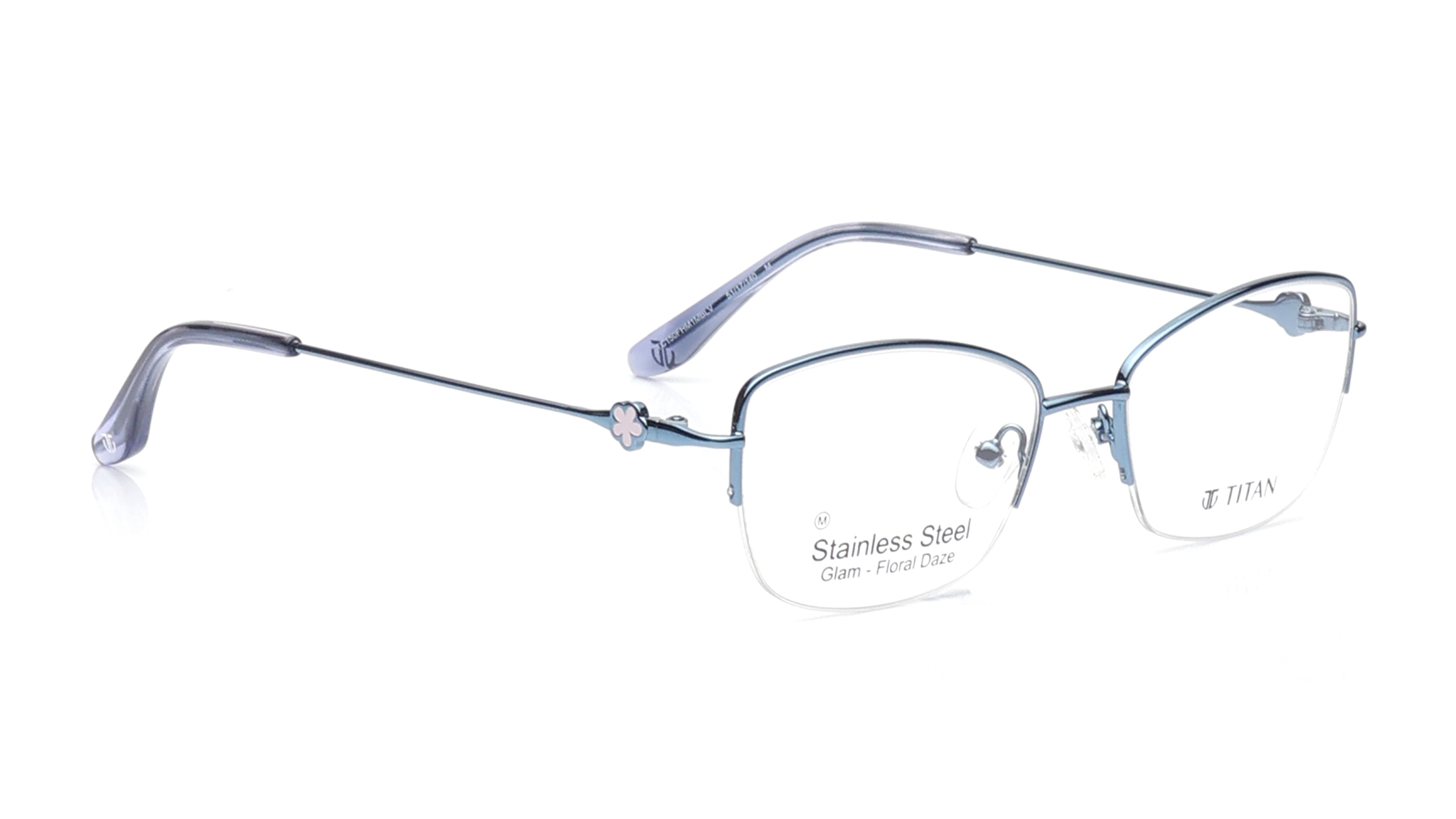 Image 1 of Blue CatEye Eyeglasses for Women from Titan Available at Titan Eye+