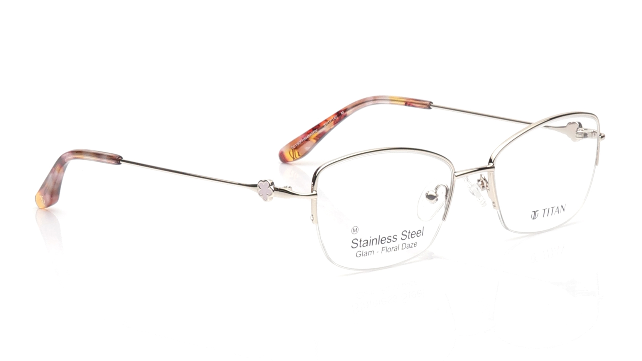 Image 1 of Gold CatEye Eyeglasses for Women from Titan Available at Titan Eye+