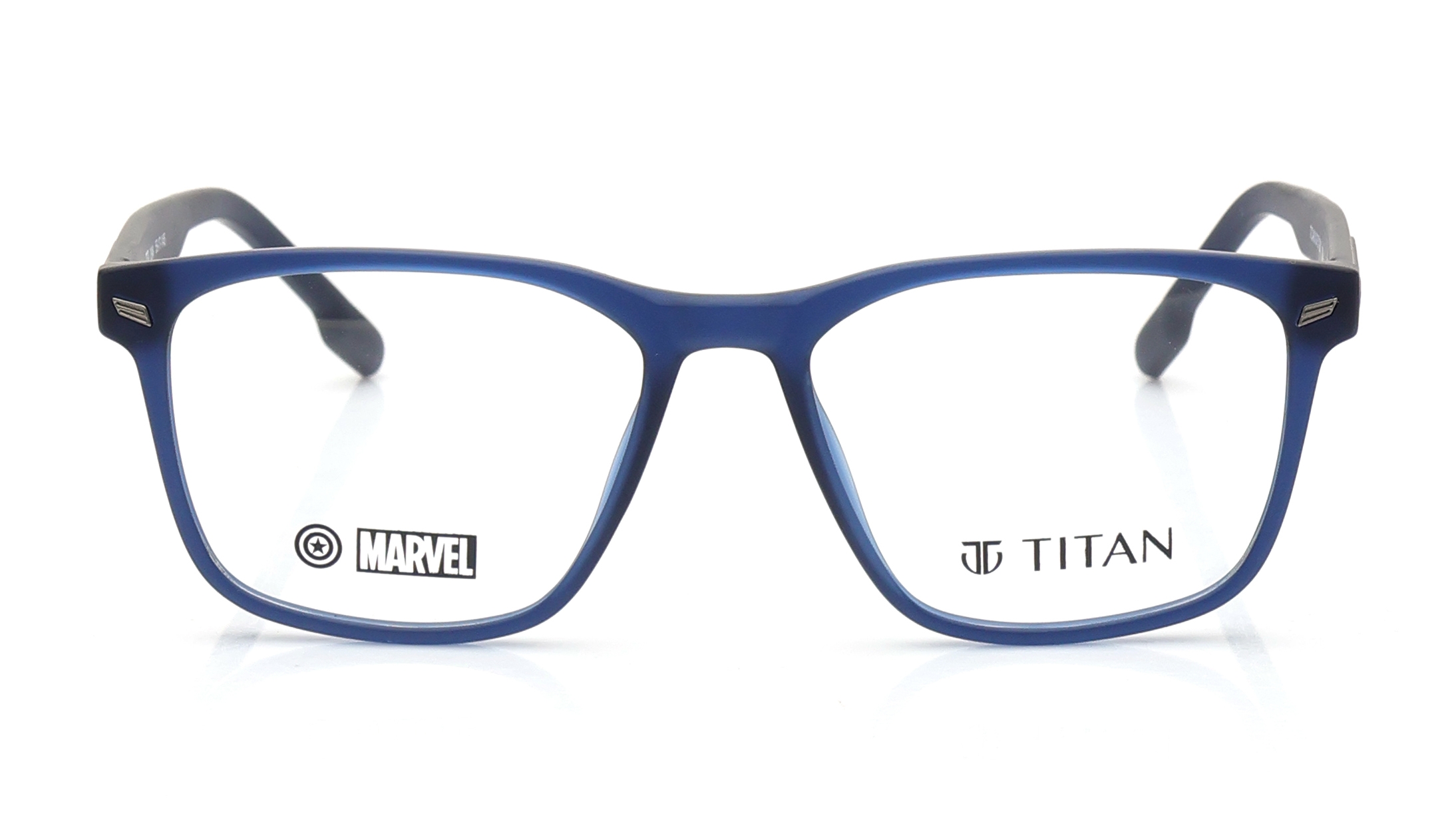 Image 1 of Blue Square Eyeglasses for Men from Titan Available at Titan Eye+