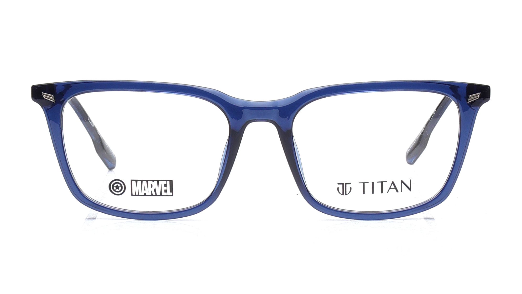 Image 1 of Blue Rectangle Eyeglasses for Men from Titan Available at Titan Eye+