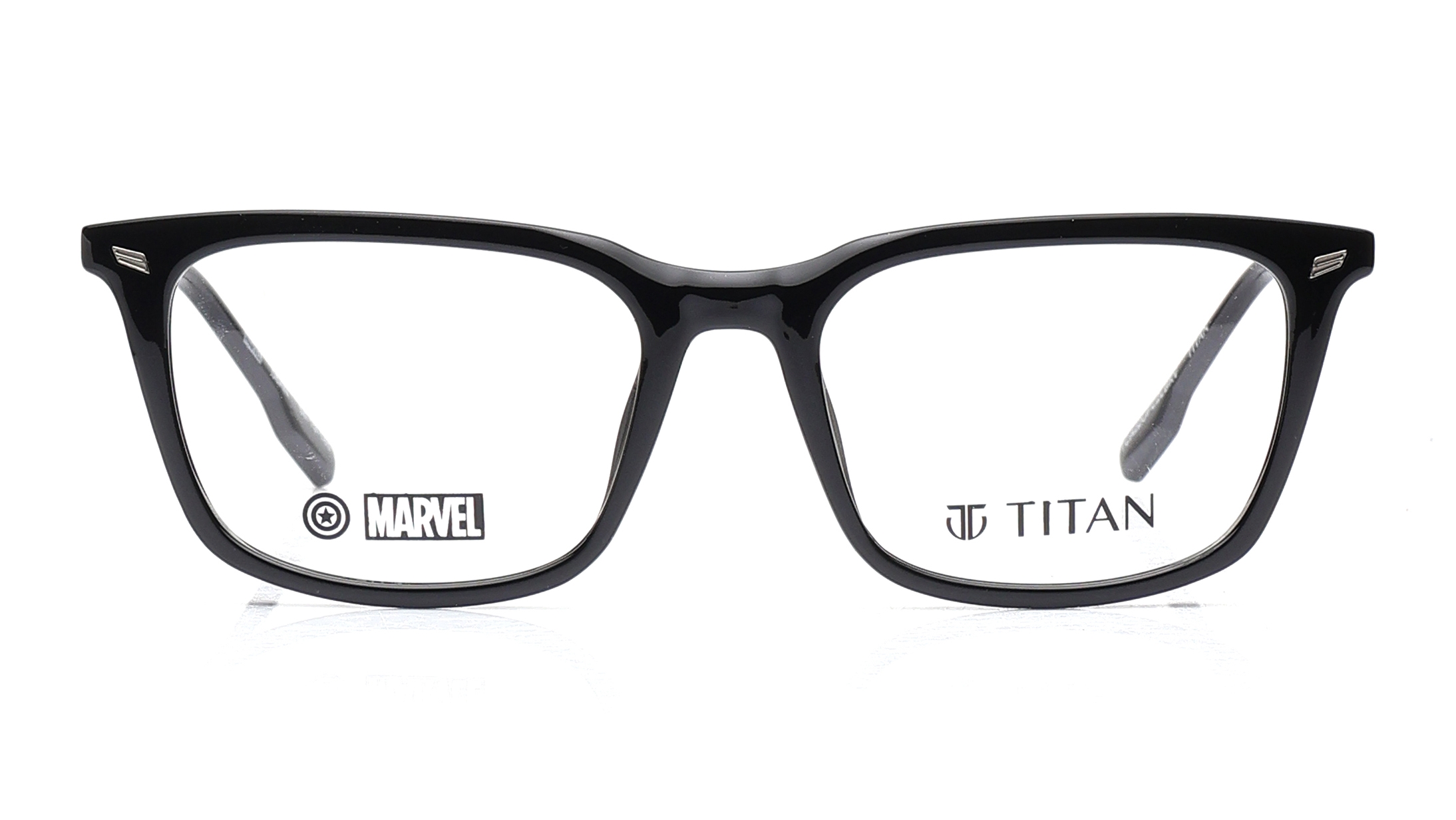 Image 1 of Black Rectangle Eyeglasses for Men from Titan Available at Titan Eye+