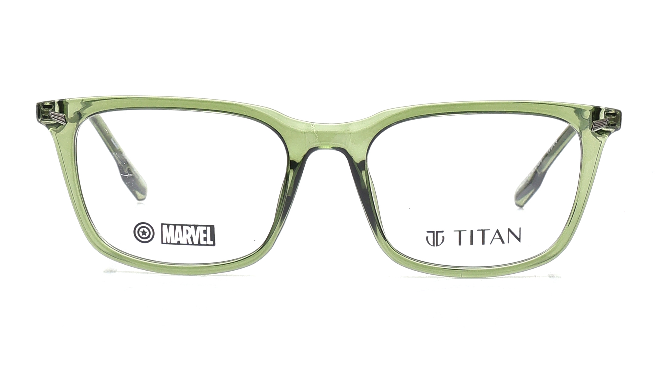 Image 1 of Olive Rectangle Eyeglasses for Men from Titan Available at Titan Eye+