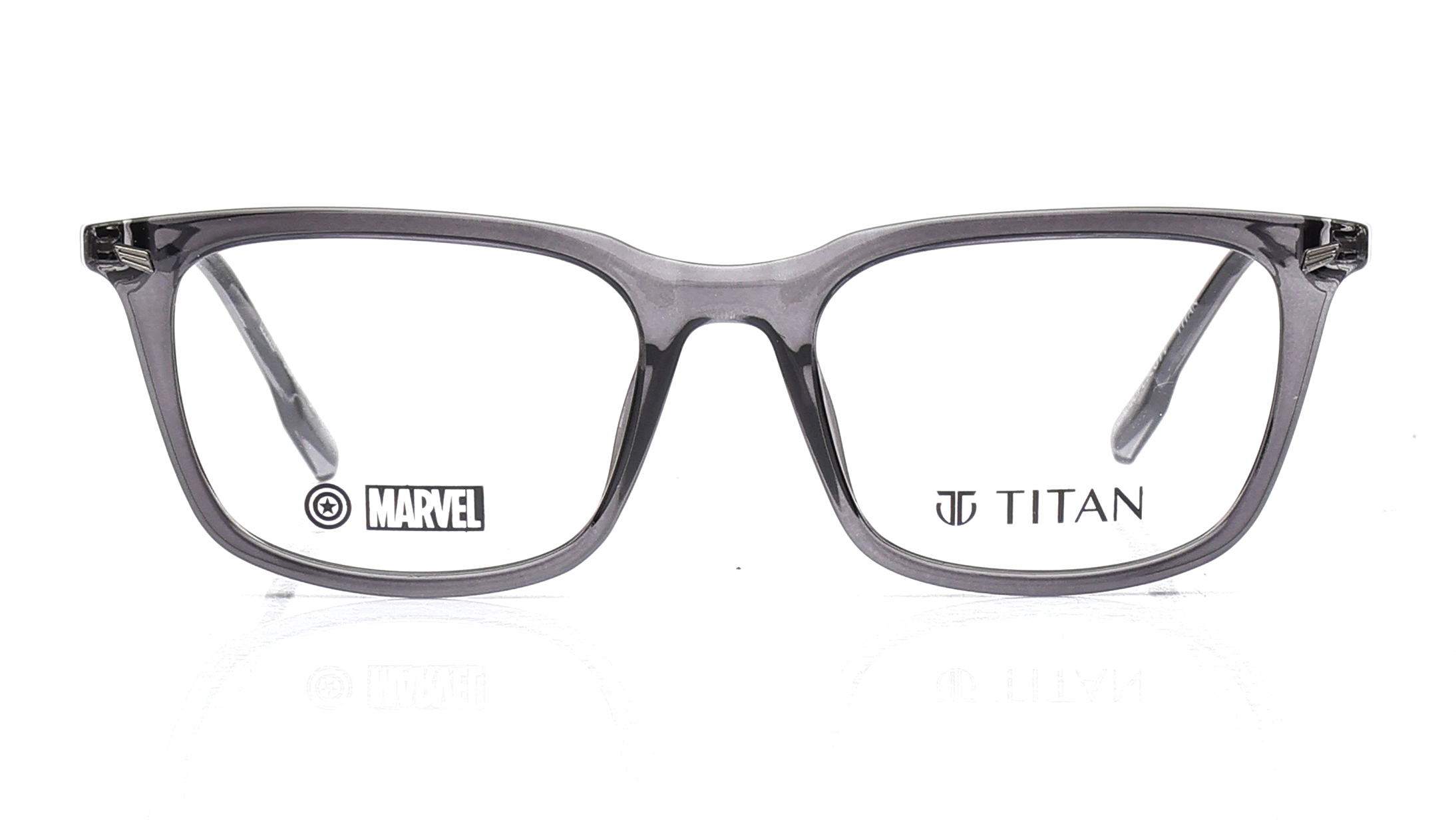 Image 1 of Grey Rectangle Eyeglasses for Men from Titan Available at Titan Eye+