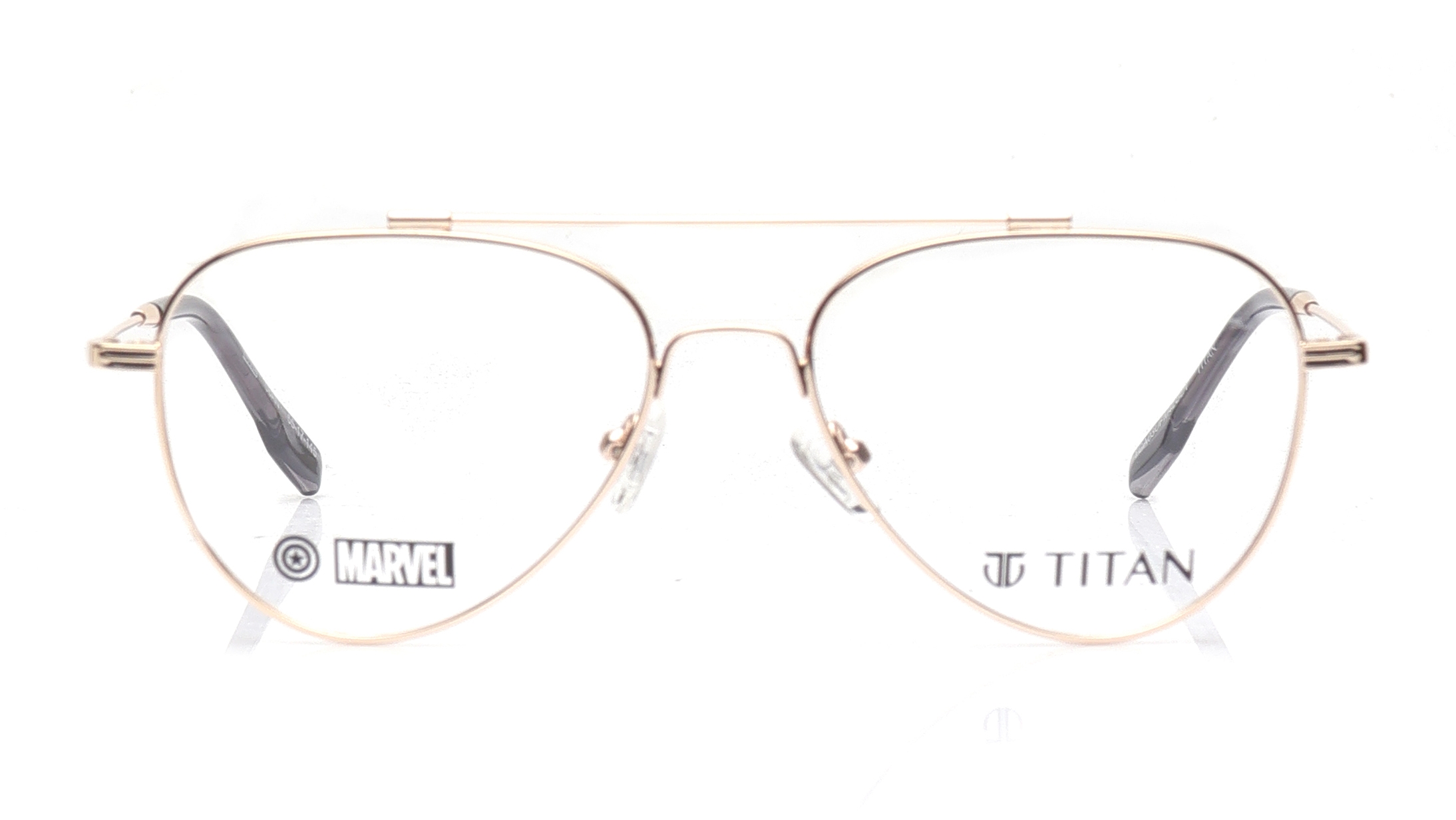Image 1 of Gold Aviator Eyeglasses for Men from Titan Available at Titan Eye+