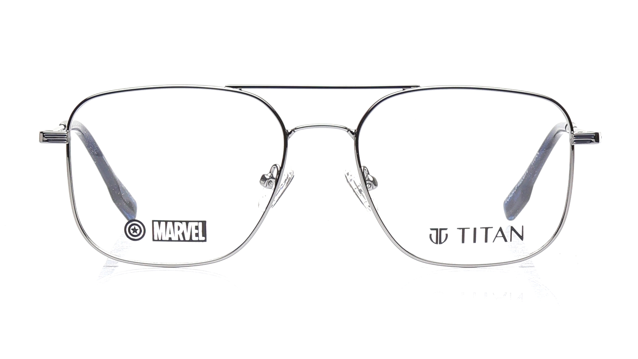 Image 1 of Gun Metal Navigator Eyeglasses for Men from Titan Available at Titan Eye+