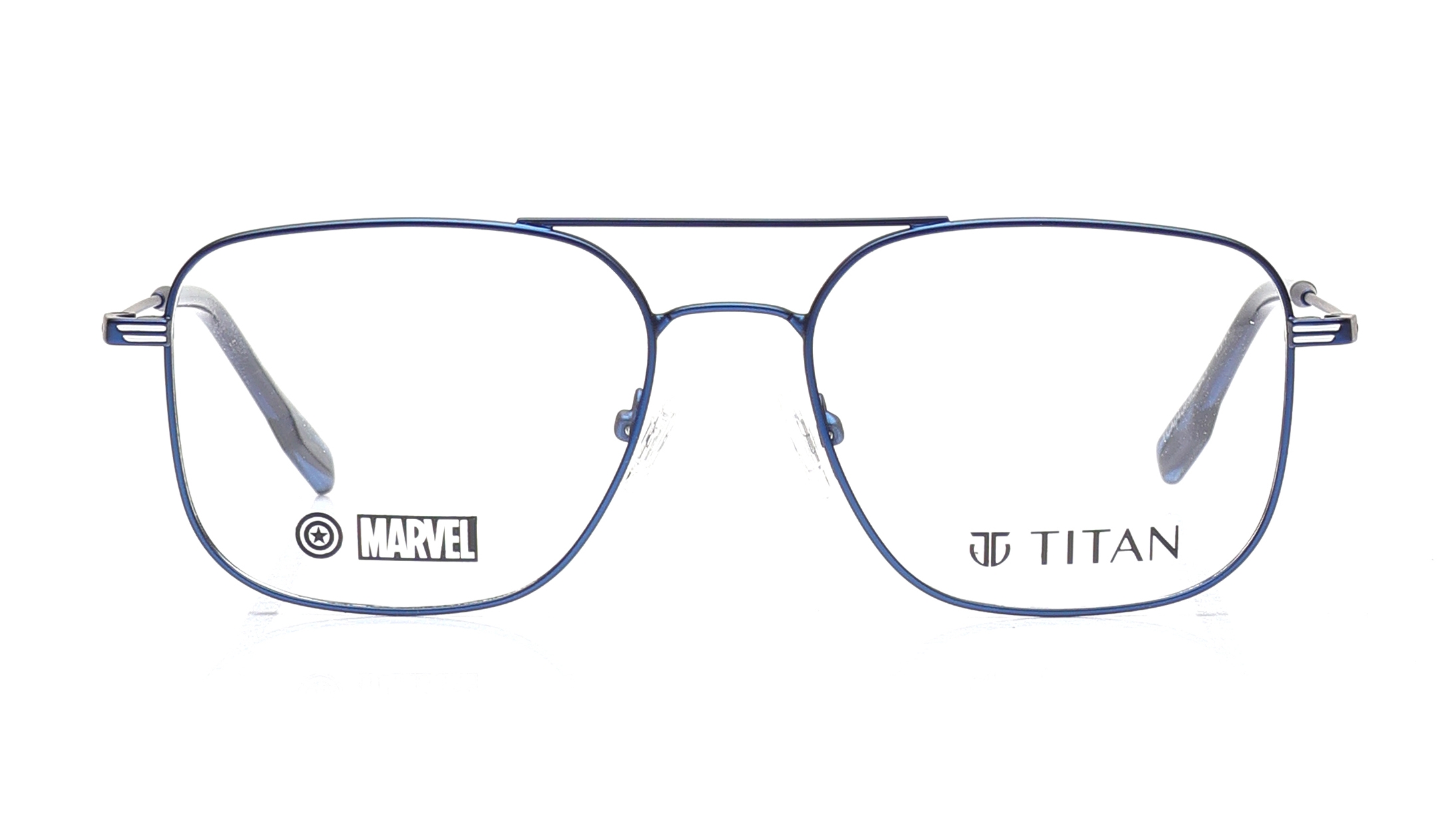 Image 1 of Blue Navigator Eyeglasses for Men from Titan Available at Titan Eye+
